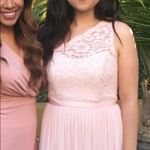 Soft pink floor length gown